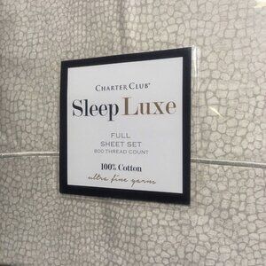 4pc PEBBLE PATTERN Charter Club Sleep Luxe 800 TC 100% Cotton FULL Sheet Set NEW